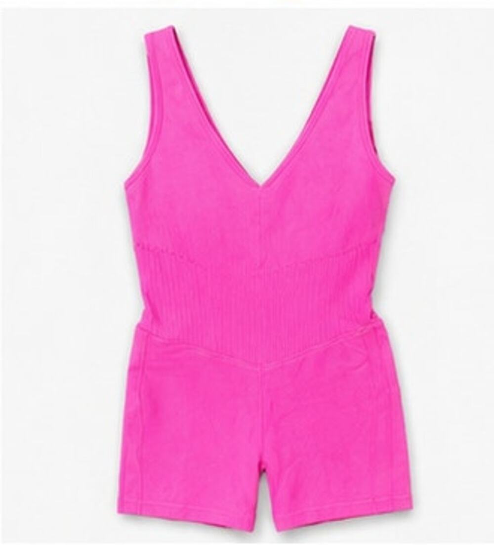 JoyLab Neon Pink "cayenne" Seamless V-Neck Bodysuit Romper Small NWT - Picture 1 of 4